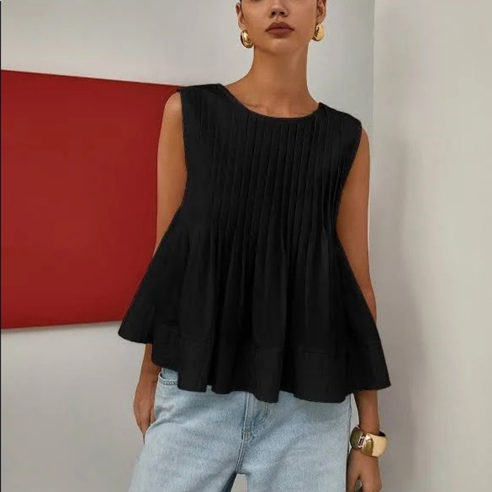 Commense pleated peplum tank